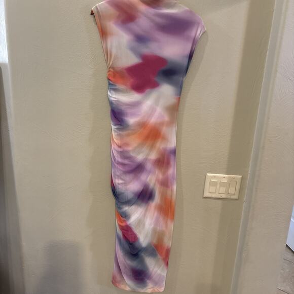 Anthropologie Maya Ruched Cowl-Neck Mesh Dress – Watercolor Print – Size XS - Picture 6 of 6